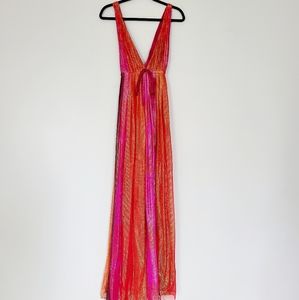Alice + Olivia Metallic Orange Purple Dress S